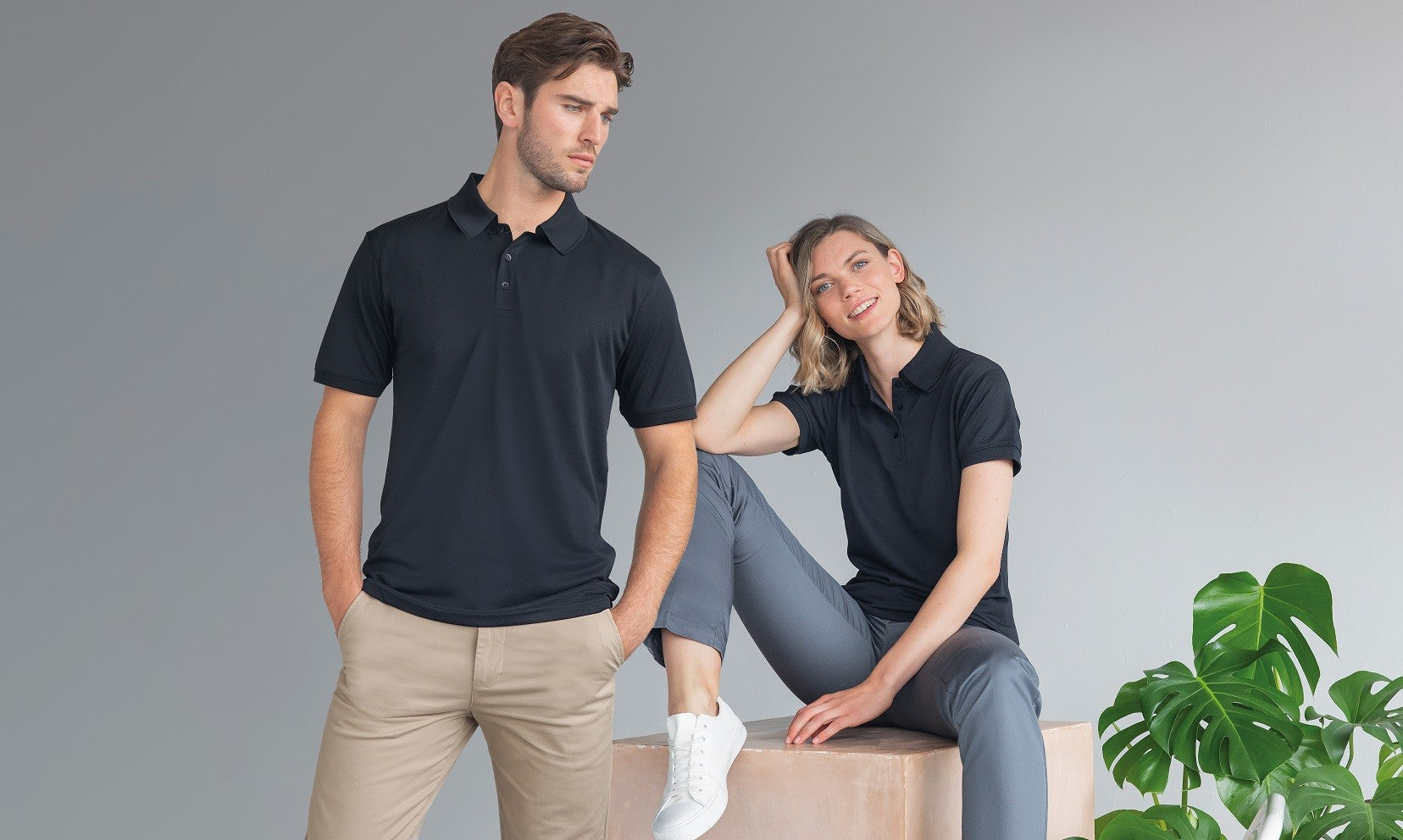 Recycled Polyester Pique Polo Shirt | CHARCOAL